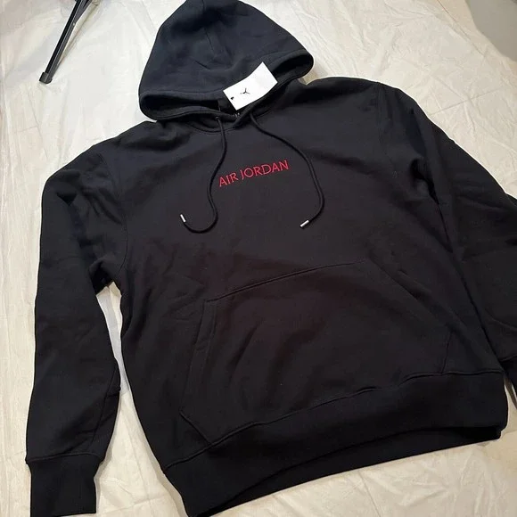 Nike Men's Air Jordan Pullover Cotton Hoodie Sportswear Black Size Large Sport - Picture 4 of 12
